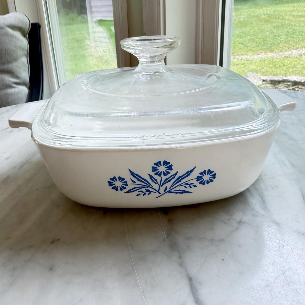 VTG 60s CorningWare Blue Cornflower 1 Qt Casserole Dish P-1-B with A-7-C Lid